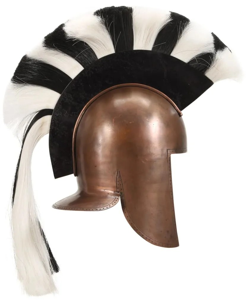 Capacete de soldado grego réplica LARP cobre prateado