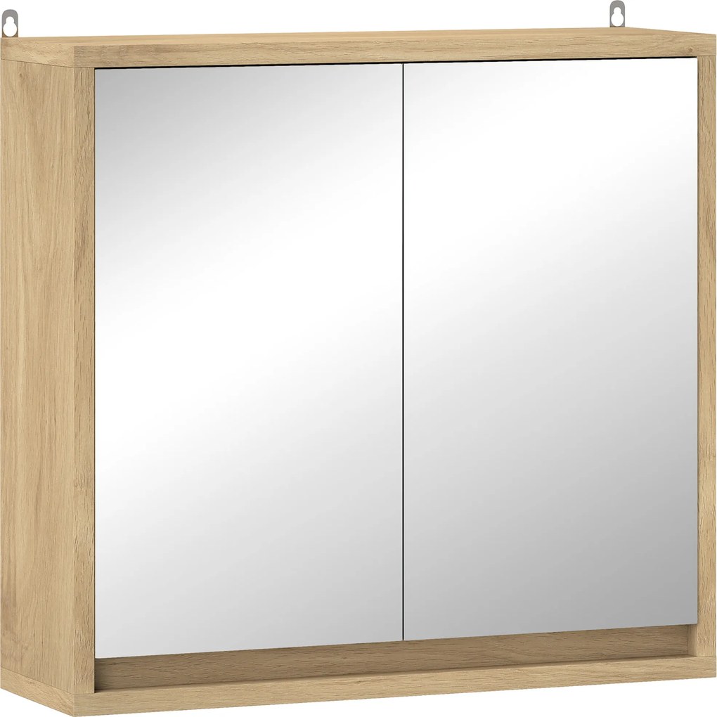 HOMCOM Armário de Casa de Banho com Espelho Móvel Suspenso de Casa de Banho com Prateleira Interior Ajustável 48x14,5x45 cm Madeira | Aosom Portugal