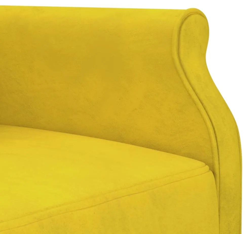 Sofá-cama em forma de L 271x140x70 cm veludo amarelo