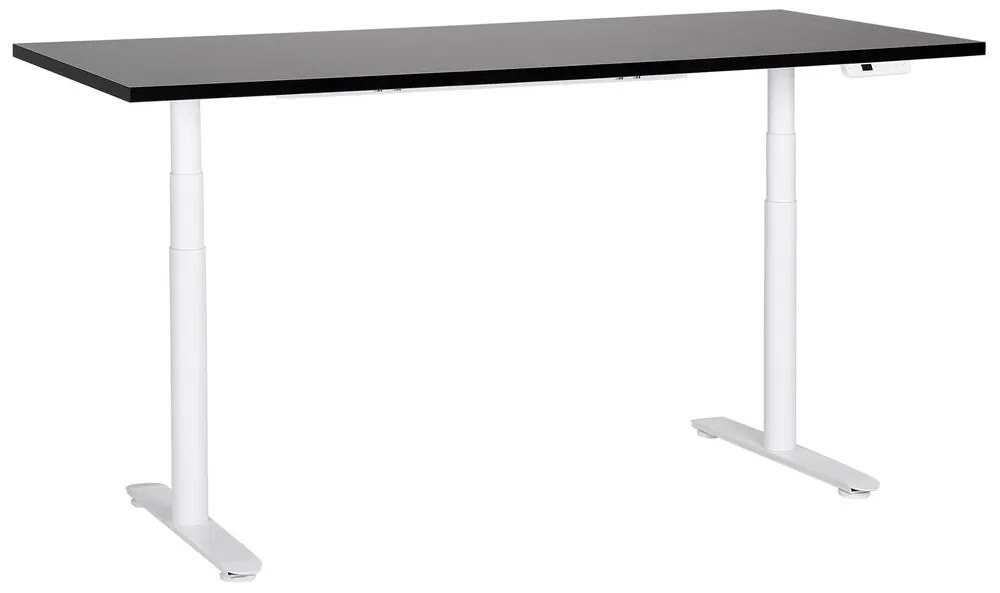 Secretária elevatória eletricamente ajustável preta e branca 180 x 80 cm DESTINAS Beliani