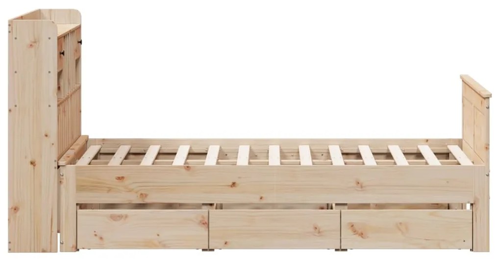 Cama com estante sem colchão 135x190 cm pinho maciço