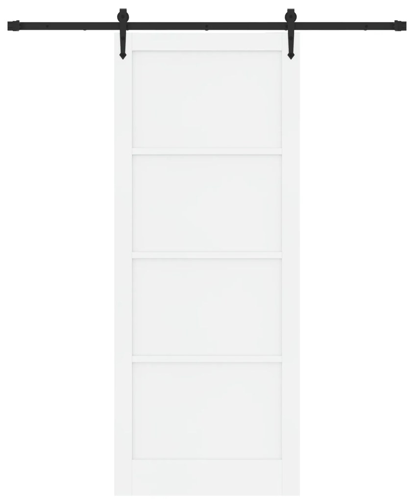 Porta de Correr vidaXL com Conjunto de Hardware Branco 93x232 cm Madei