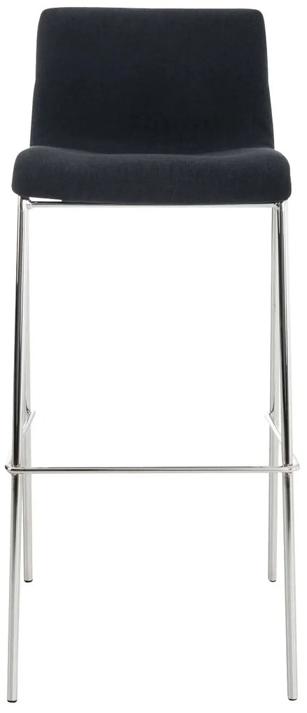 Conjunto de 2 bancos de bar Hoover em tecido e com estrutura cromada 43 x 100 x 48 cm Preto