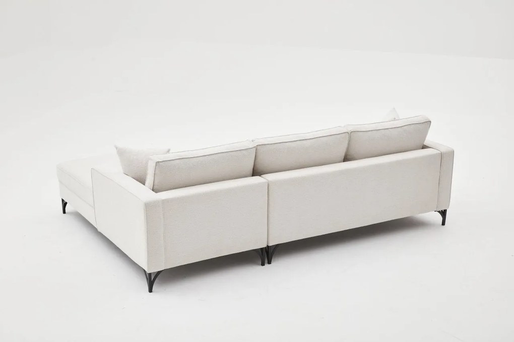 Sofá de Canto Berlin – Creme e Preto – 258 cm
