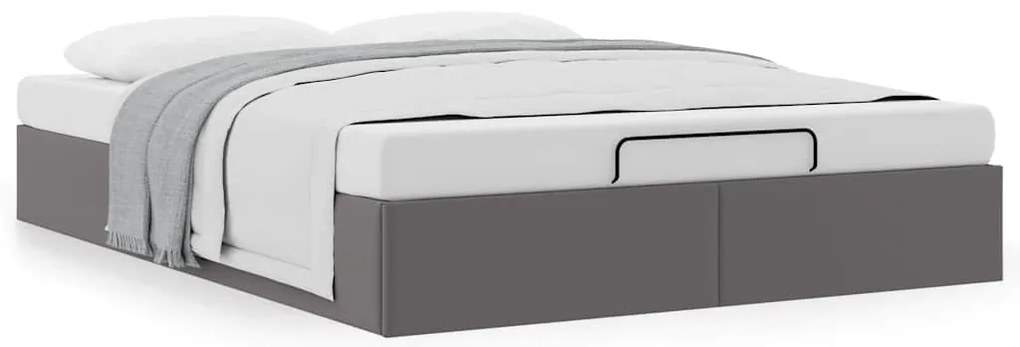 Estrutura de cama otomana sem colchão 140x190 cm cinzenta