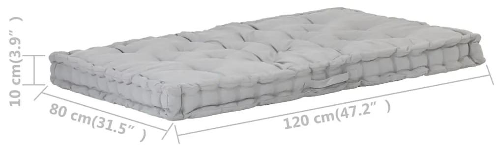Almofadão p/ móveis de paletes algodão 120x80x10 cm cinzento