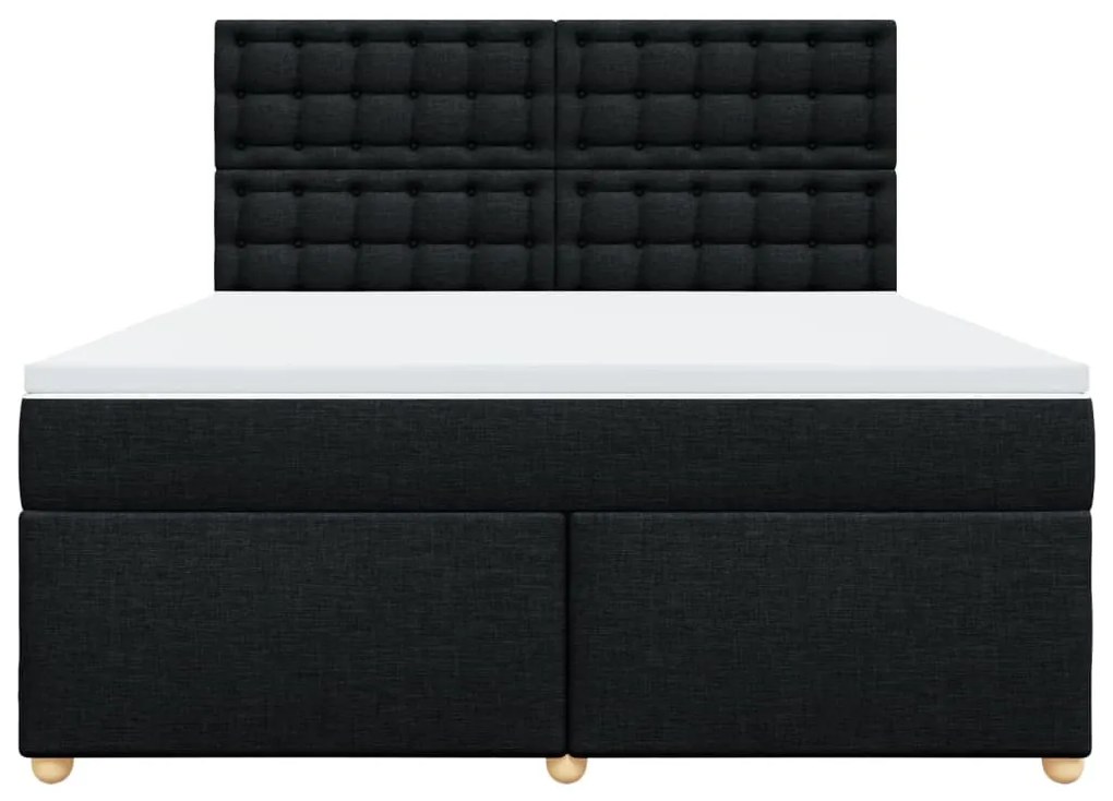 Cama com molas/colchão 180x200 cm tecido preto