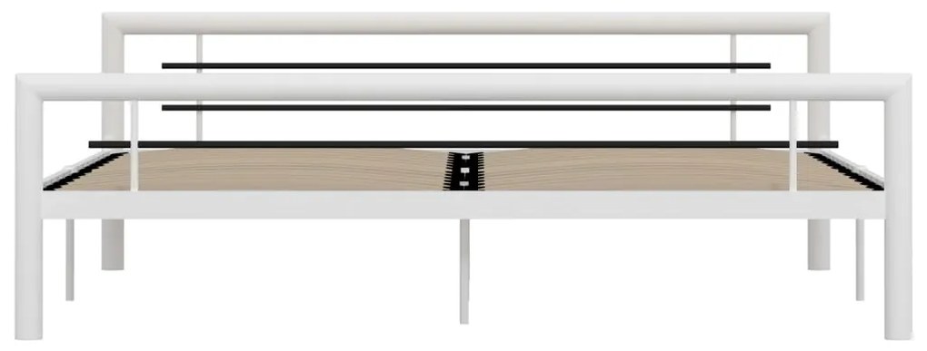 Estrutura de cama 180x200 cm metal branco e preto