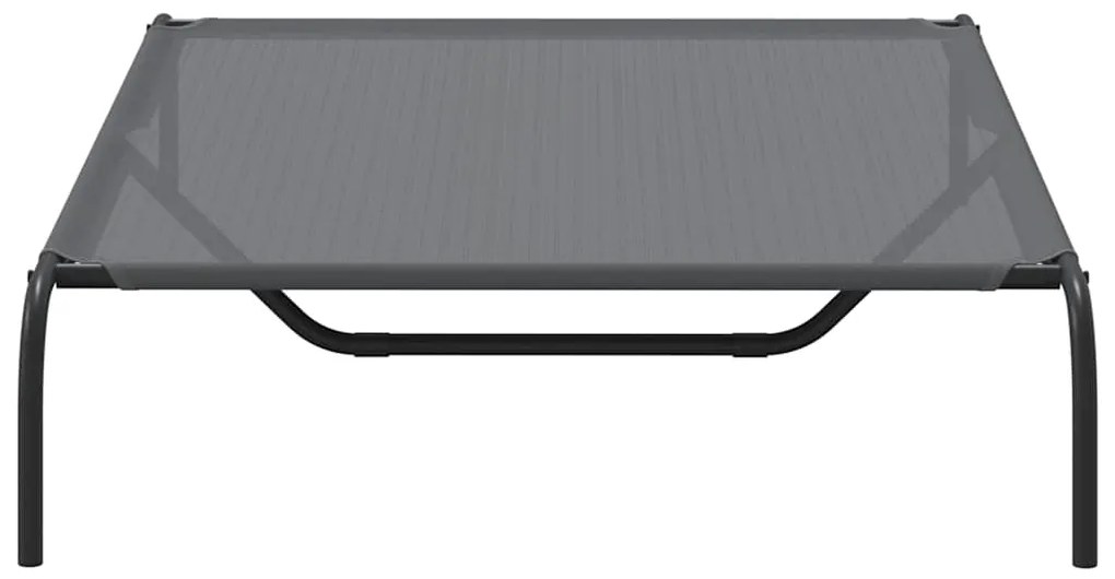 Cama para cães elevada 130x80x20 cm Textilene e aço cinzento