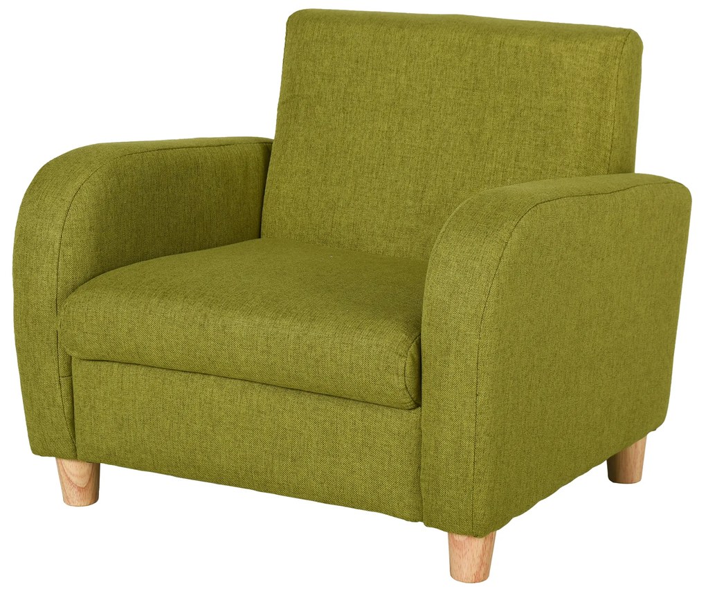 HOMCOM Sofá Infantil Mini Sofá para Crianças acima de 3 anos com Assento Acolchoado e Apoio para os Braços 49x45x44 cm Verde