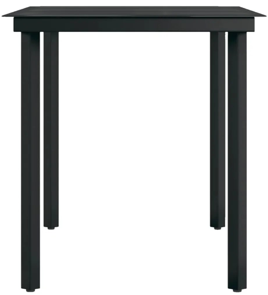 7 pcs conjunto de jantar para jardim preto