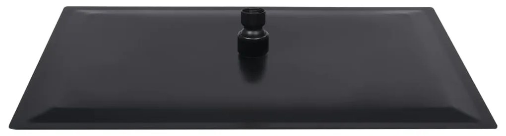Cabeça de chuveiro retangular 40x30 cm aço inoxidável preto