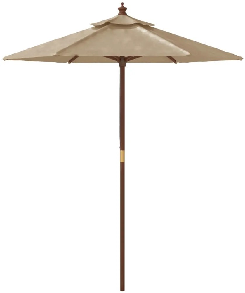 Guarda-sol jardim c/ poste madeira 196x231 cm cinza-acastanhado