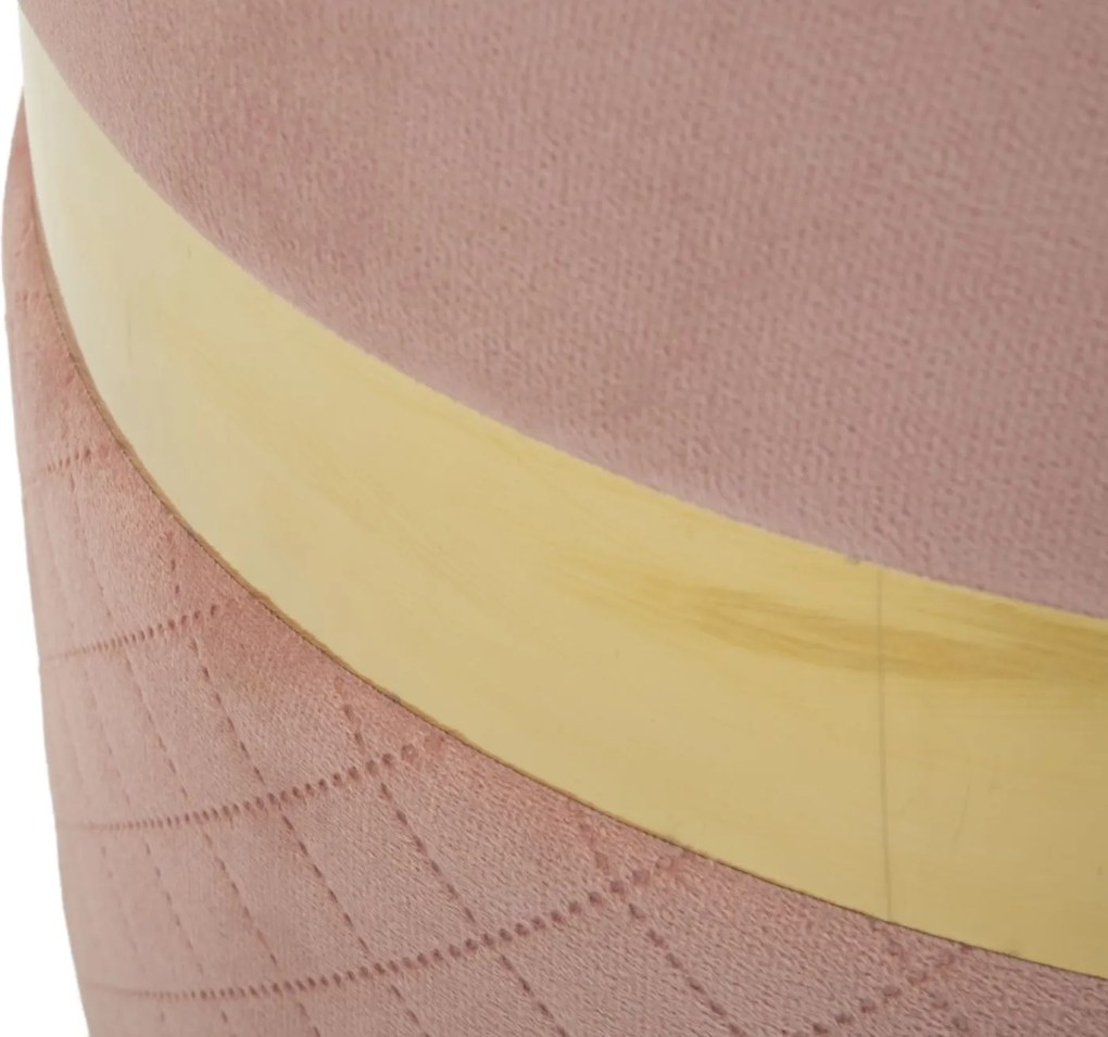 PUFE COM ARMAZENAMENTO SHEFFILD 2 PEÇAS Ø 37X42-28X35 CM ROSA E DOURADO