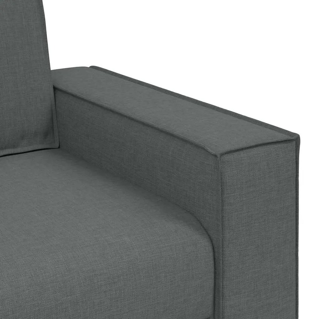Sofá de 2 lugares cinza escuro 120 cm tecido