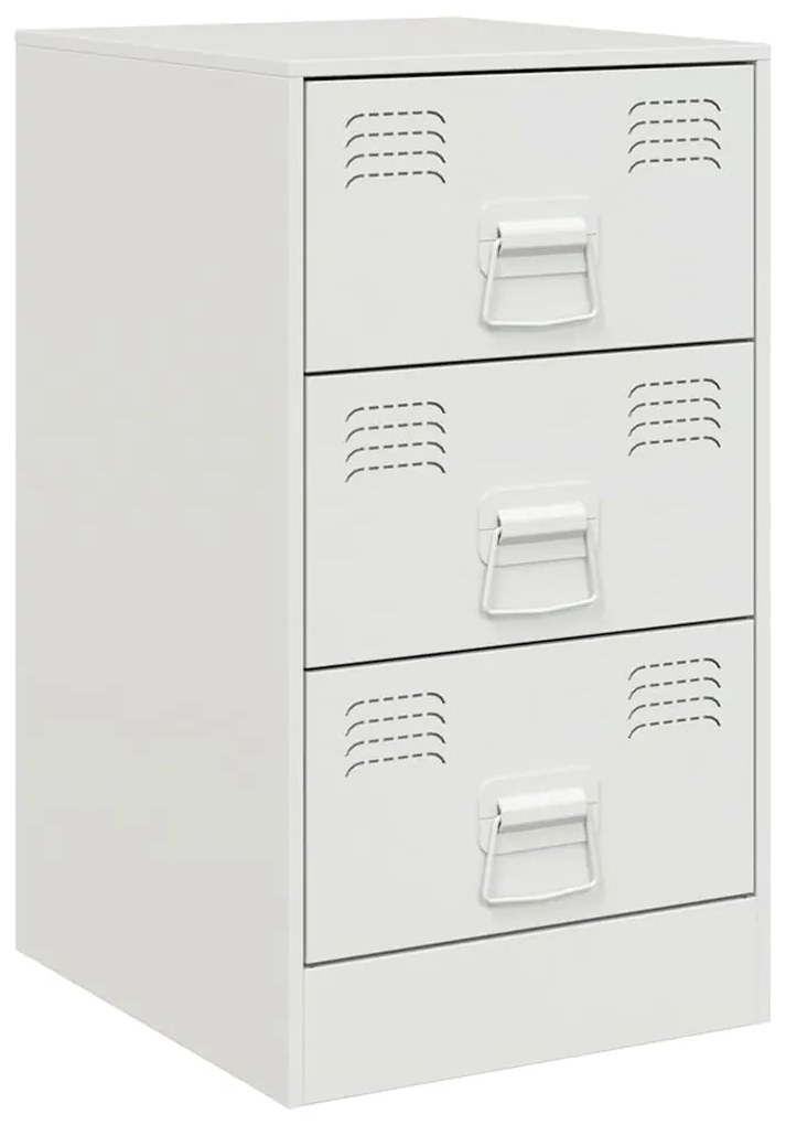 Mesas de cabeceira 2 pcs 34,5x39x62 cm aço branco
