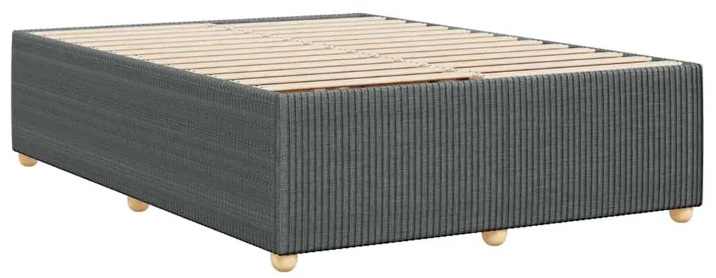 Estrutura de cama sem colchão 140x200 cm tecido cinzento-escuro
