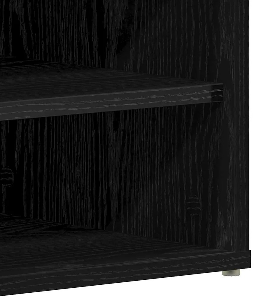 Armário para Sapatos vidaXL Preto Carvalho 60x35x70 cm em Madeira Deri