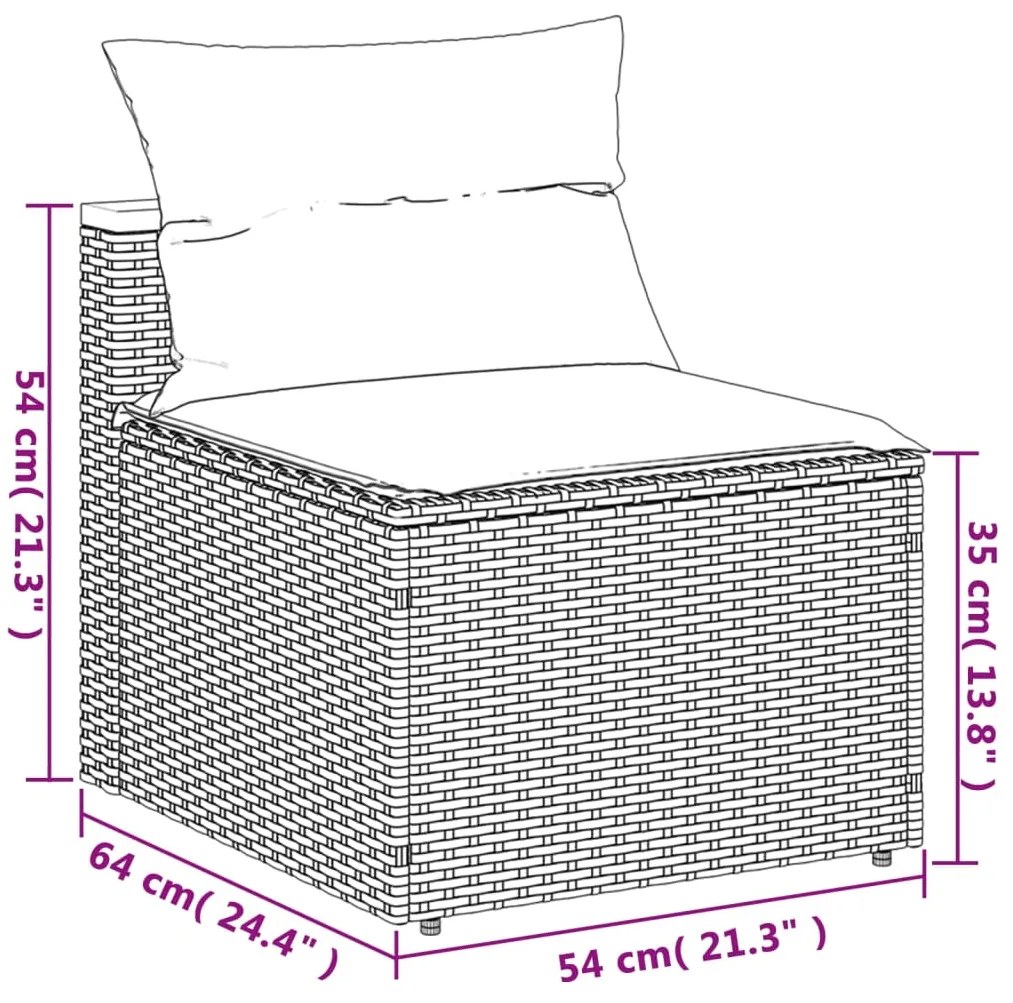 5 pcs conjunto sofás de jardim com almofadões acácia e vime PE