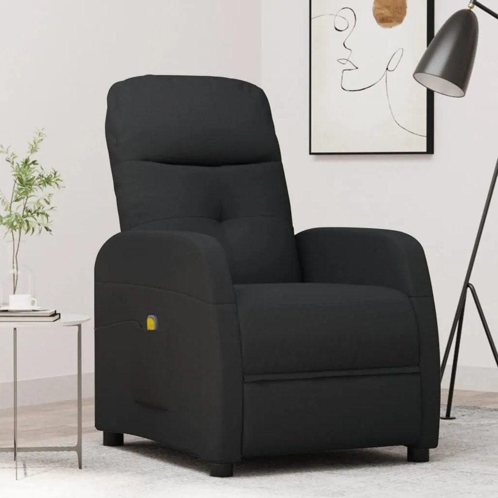 289828 vidaXL Poltrona de massagens tecido preto