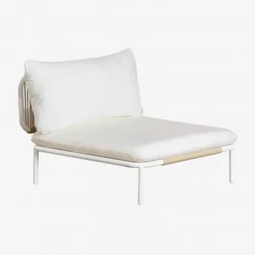 Módulo Central Para Sofá Modular De Jardim Em Aço Roubly Beige De Amêndoa - Sklum