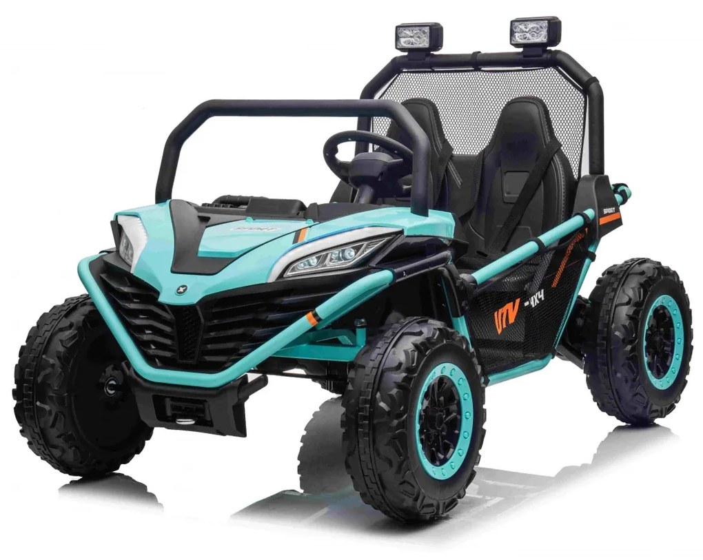 Carro elétrico para Crianças 24V 2 Lugares Buggy FASTER Rodas de EVA, Assento de couro Verde