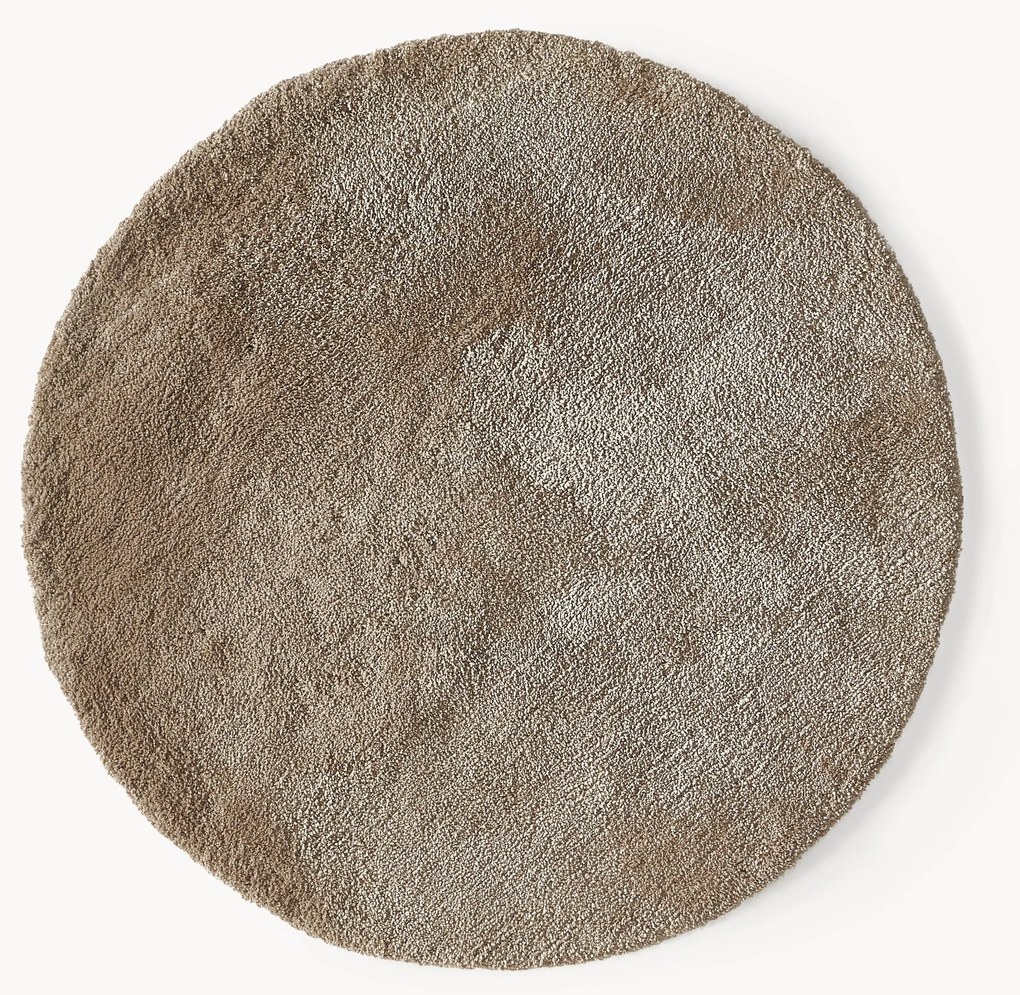 Tapete felpudo redondo de pelo comprido Leighton