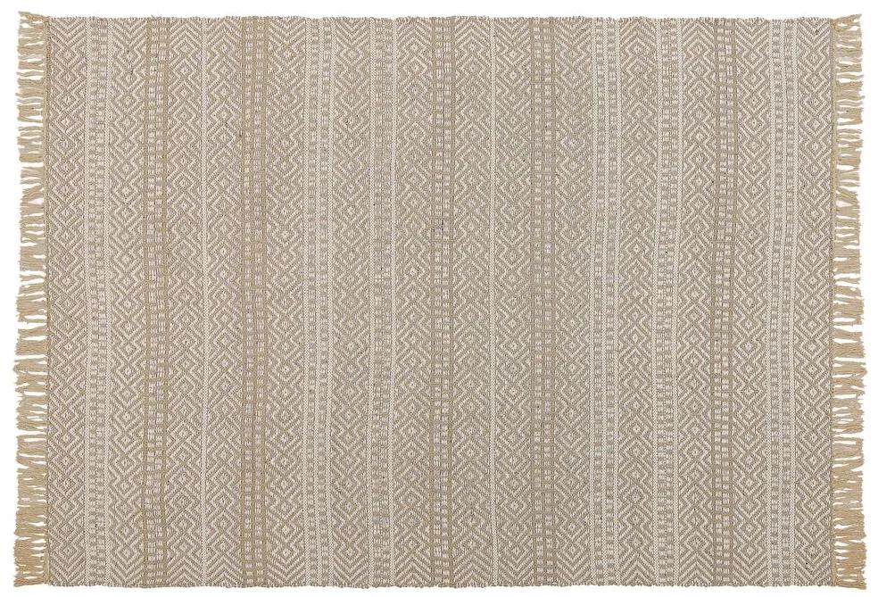 Tapete de juta e algodão creme 140 x 200 cm DORTYOL Beliani