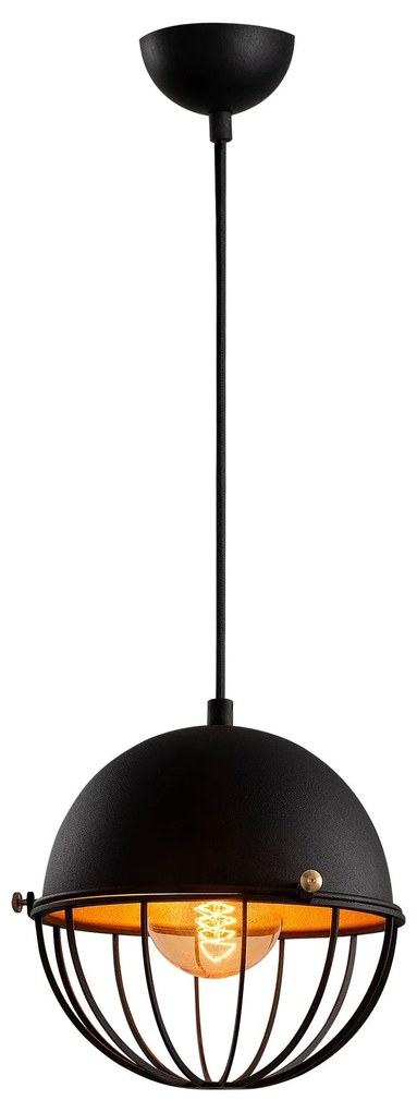 Chandelier Sivani Tel – Preto e Dourado – Diâmetro 20 cm x Altura 116