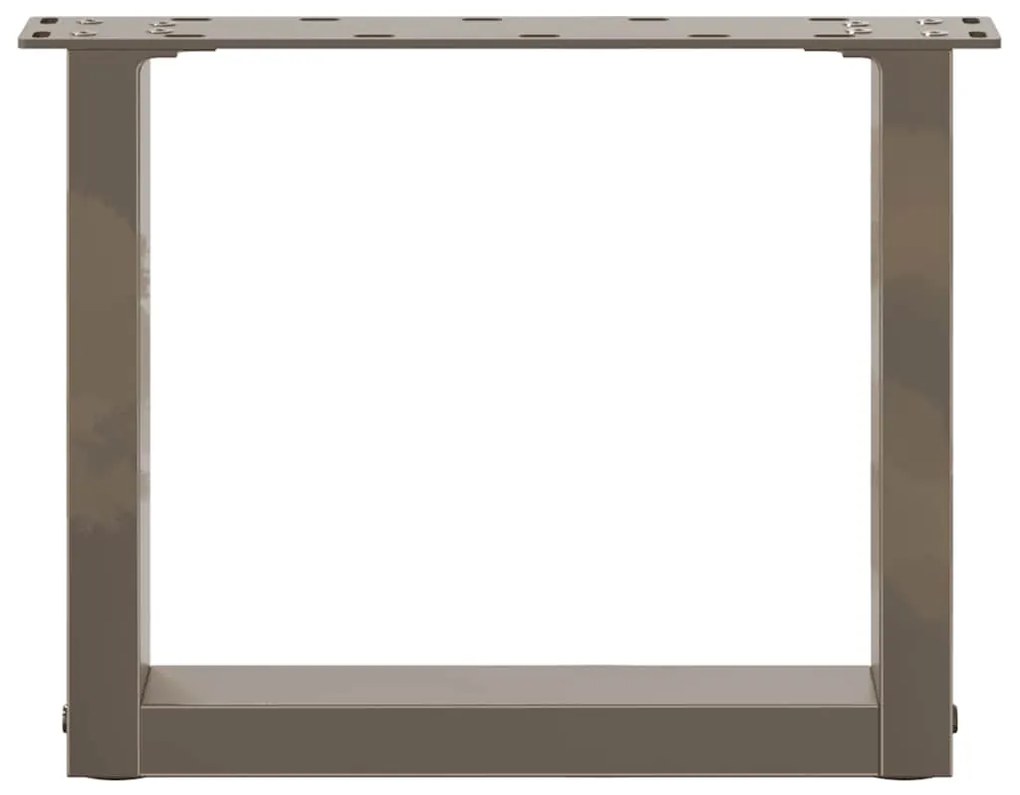 Pés para mesa de centro em formato de U, 2 peças, aço natural, 40x(30-