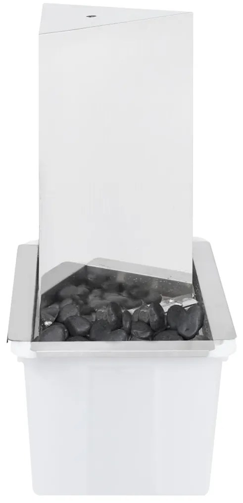 Fonte de jardim triangular com bomba 76 cm aço inoxidável