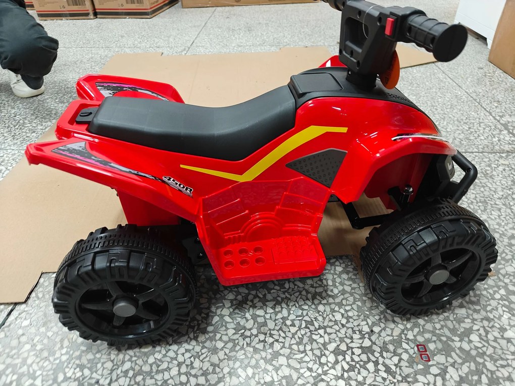AIYAPLAY Quad Elétrico Infantil 6V, Marcha à Frente, 2 km/h, 18-48 Meses, Capacidade 25 kg, Interior e Exterior, Vermelho | Aosom Portugal