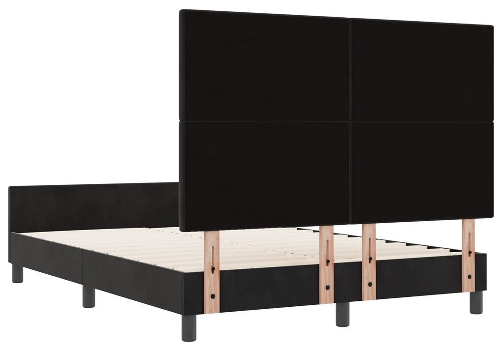 Estrutura de Cama vidaXL Preta 140x190 cm em Veludo