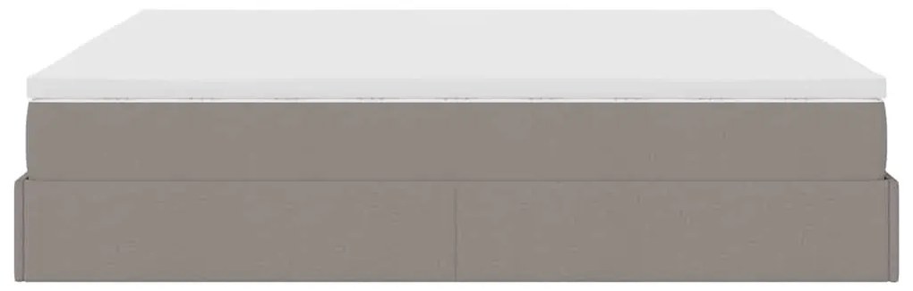 moldura de cama otomana vidaXL com tecido Taupe 180x200cm
