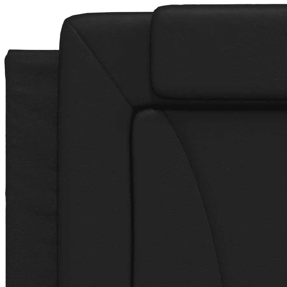 Cama com colchão 180x200 cm couro artificial preto