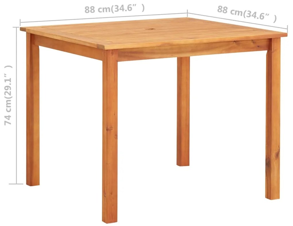 3 pcs conjunto de jantar p/ jardim c/ almofadões acácia maciça