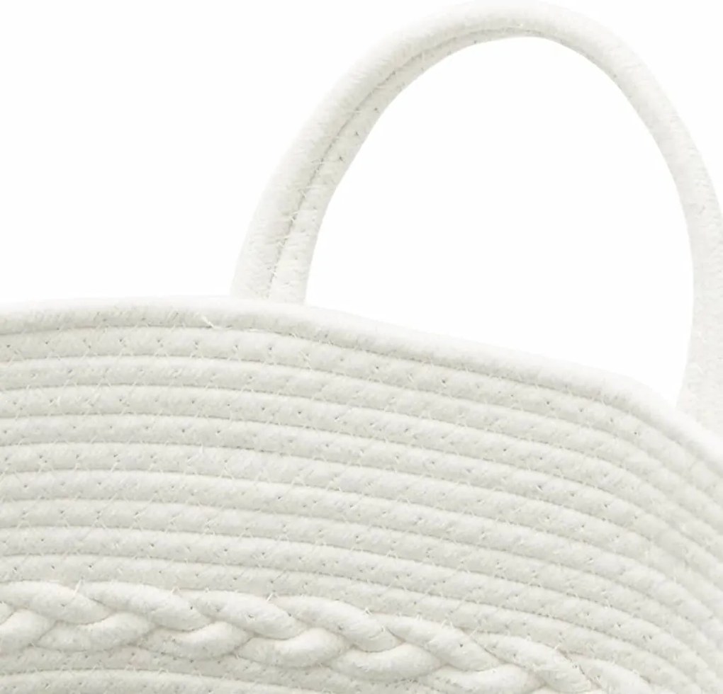 Cesto de arrumação Ø43x38 cm algodão cinzento e branco