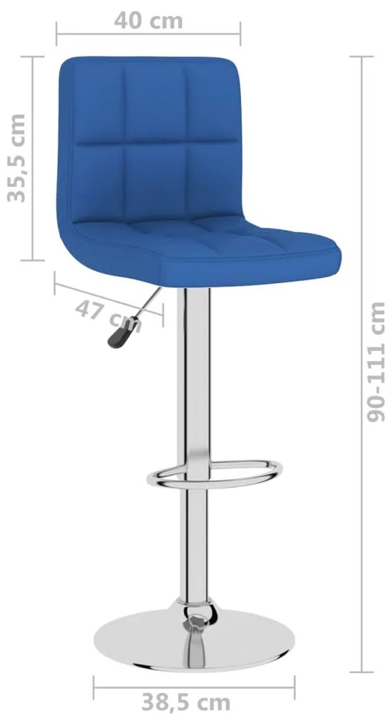Banco de bar tecido azul
