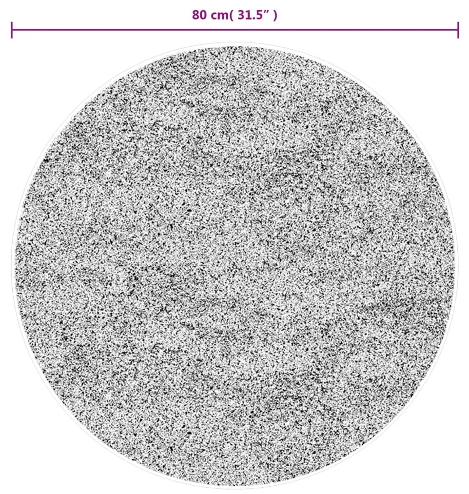 Tapete shaggy de pelo alto PAMPLONA Ø 80 cm bege