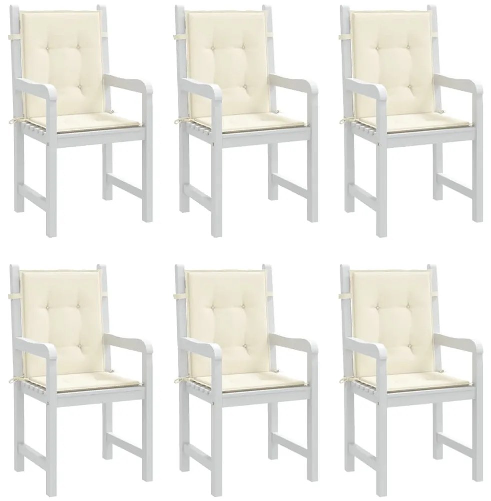 Almofadões lombares p/ cadeiras de jardim 6pcs oxford creme