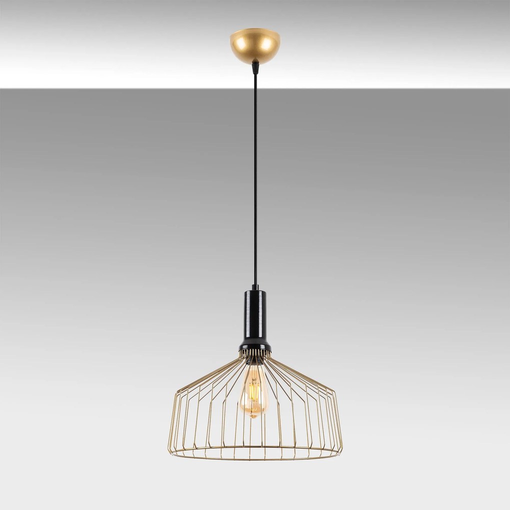 Candeeiro Chandelier Dear – Dourado Brilhante – 34 x 34 x 134 cm