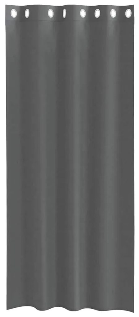 Cortinas de voile com ilhós 2 pcs cinzento-escuro 140x245 cm