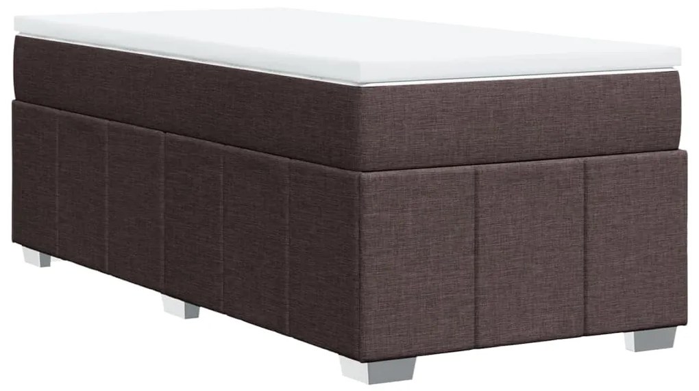 Cama com molas/colchão 80x200 cm tecido castanho-escuro