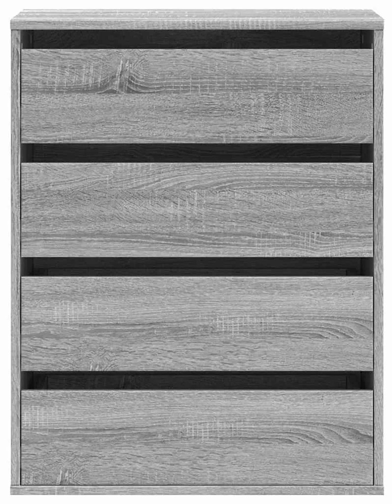 Cómoda com 4 Gavetas - 60x41x76 cm - derivados de madeira - cinzento s