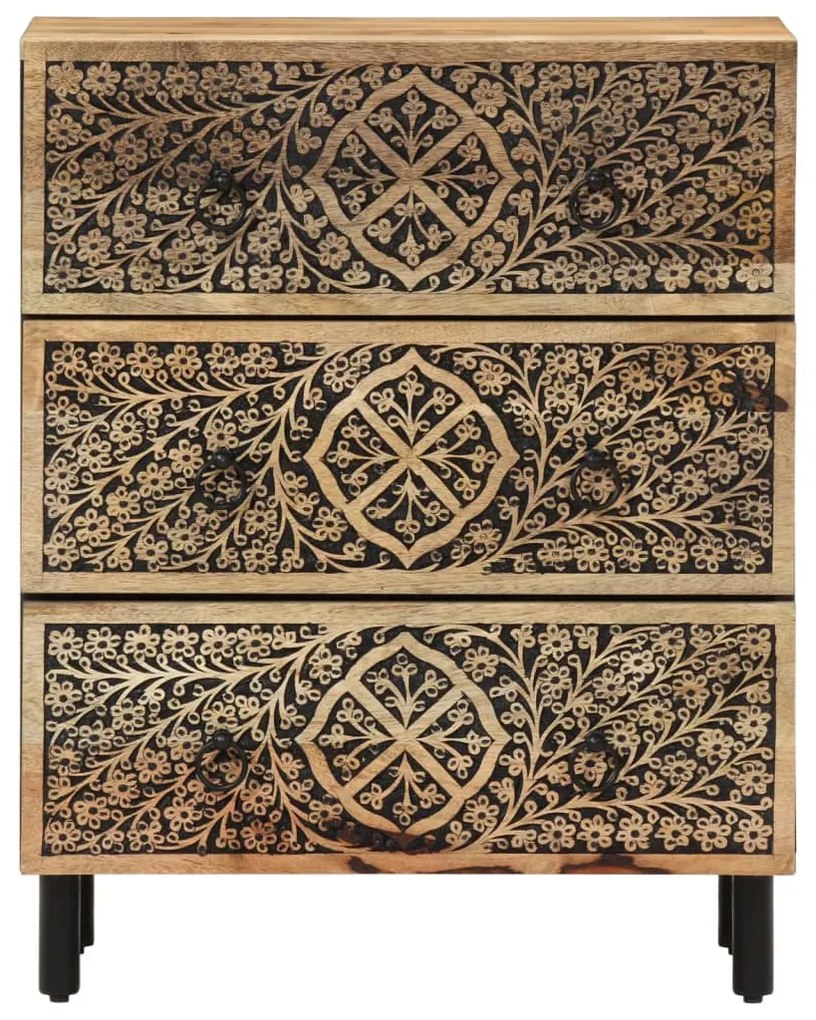 Móveis de apoio 2 pcs 60x33x75 cm madeira de mangueira maciça