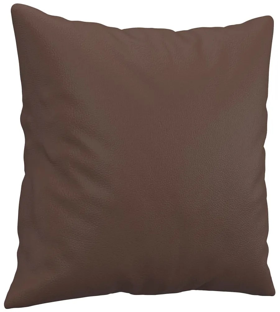 Almofadas decorativas 2 pcs 40x40 cm couro artificial castanho