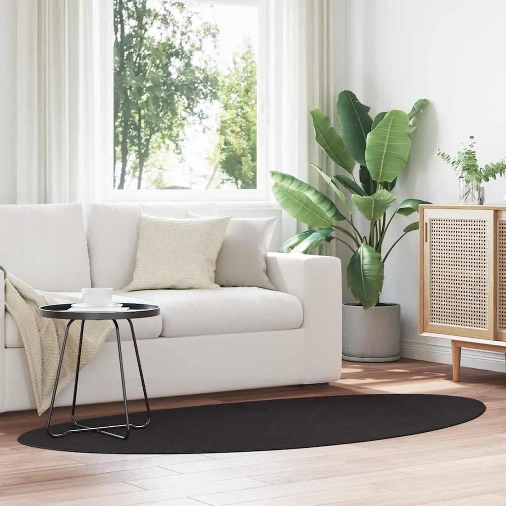 vidaXL Tapetes de área HUARTE Preto 100 x 200 cm Poliéster