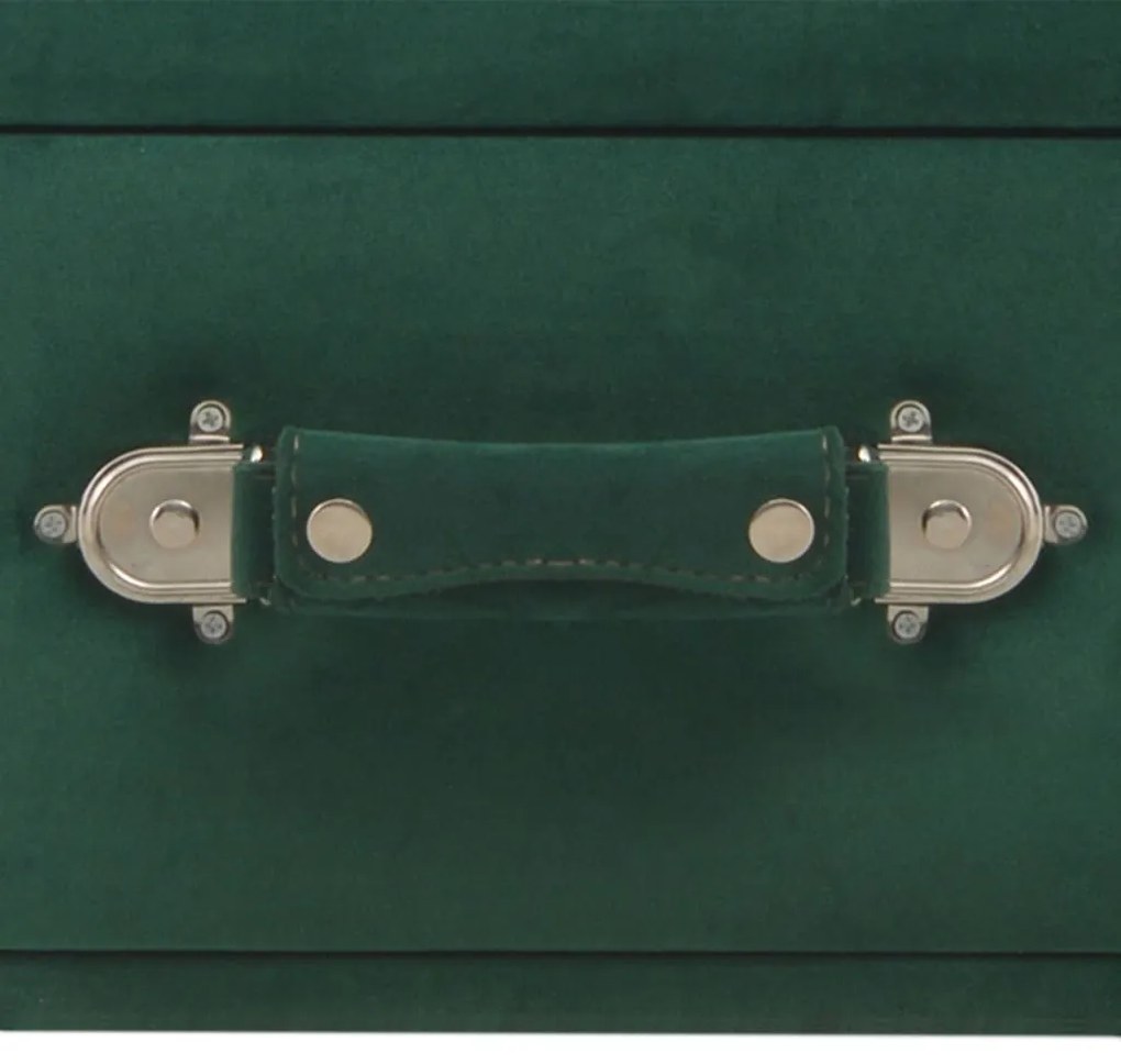 Banco com gavetas 80 cm veludo verde