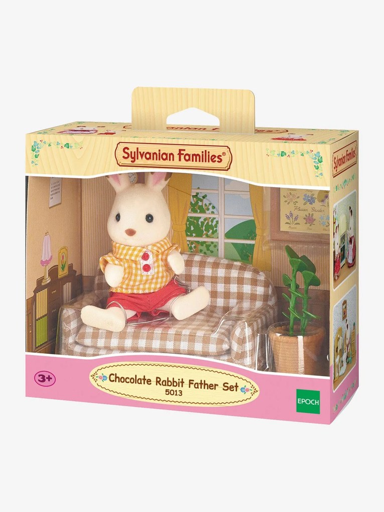 5013 - Papá Coelho Chocolate com sala, SYLVANIAN FAMILIES bege medio estampado