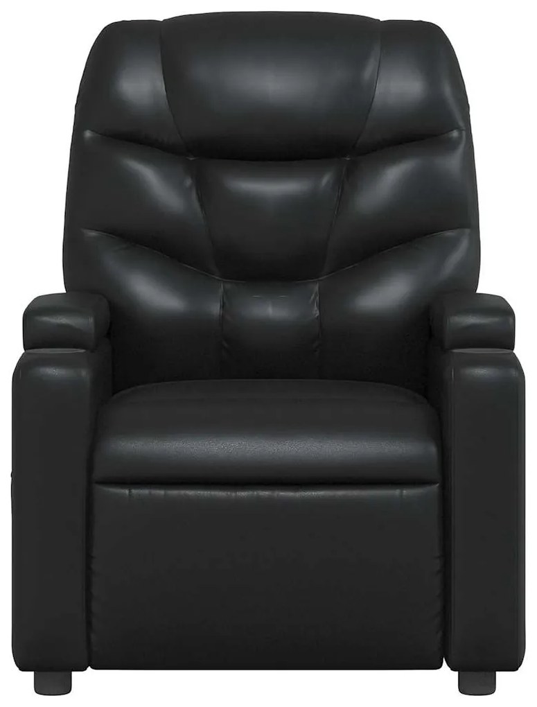 Poltrona de massagens reclinável couro artificial preto